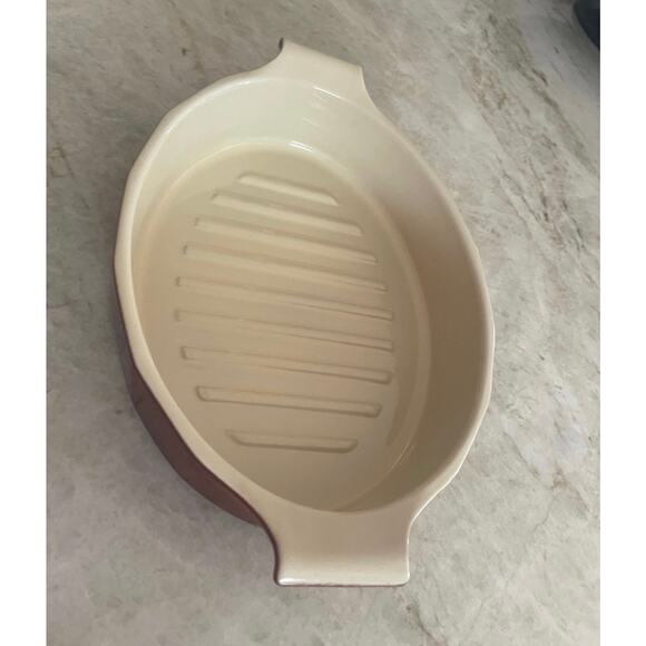 Emile Henry Williams Sonoma large Maroon red oval baker - Picture 6 of 8